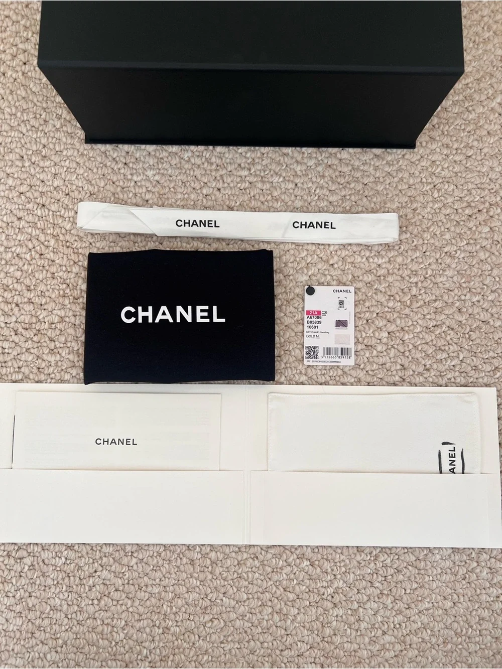 Chanel Caviar White Medium Boy Bag with Champagne Gold Hardware
